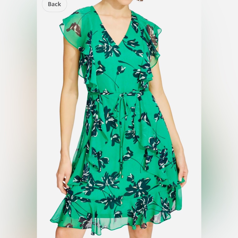 Tommy Hilfiger Green Floral Midi Dress